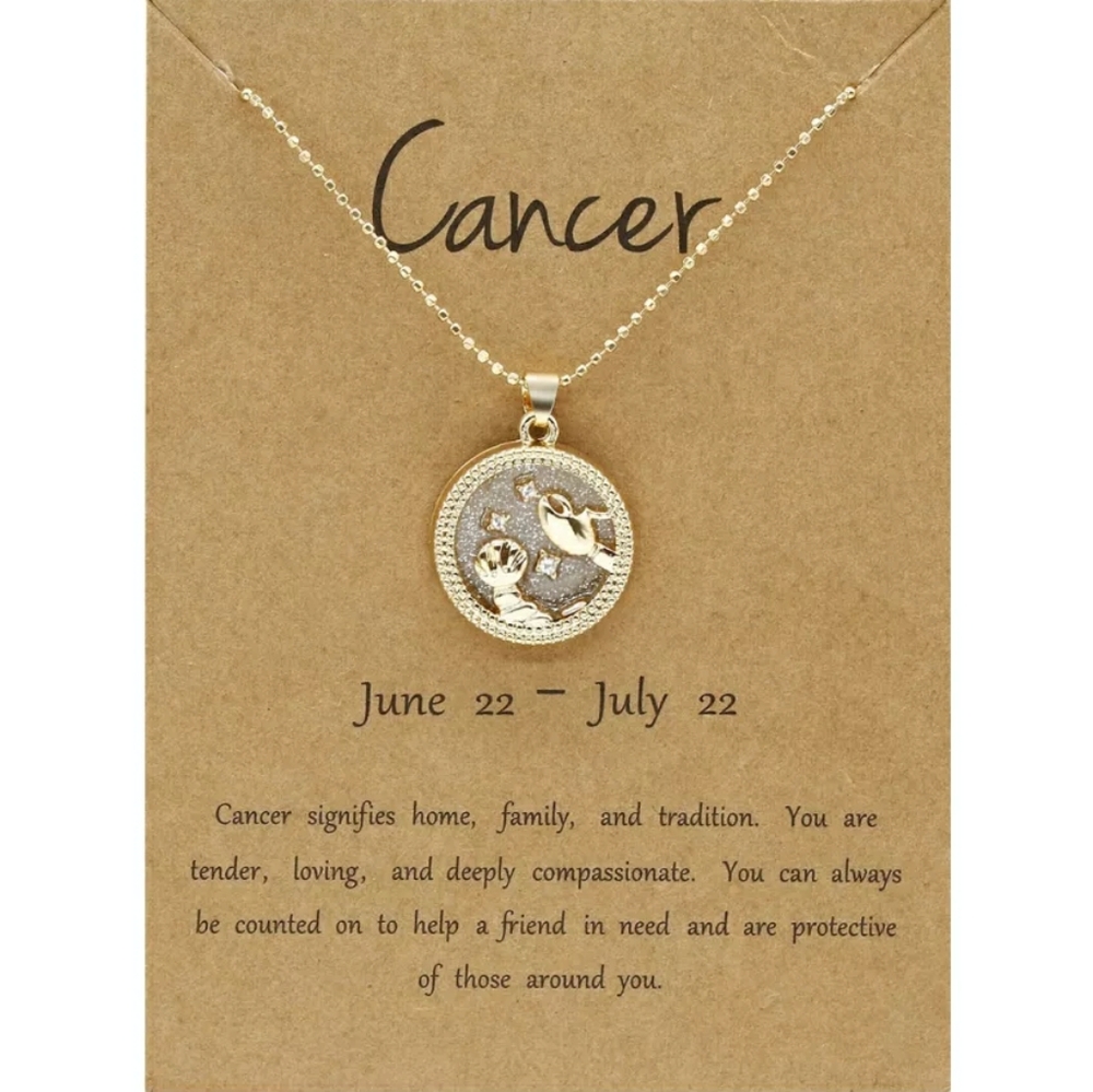 Zodiac pendant necklace. CANCER